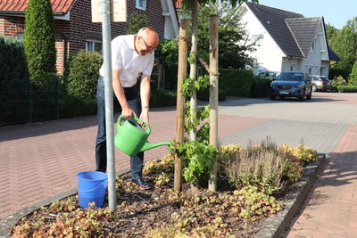 Bild vergrößern: Bürgermeister Gerd Muhle wirbt für die Baumpatenschaften
