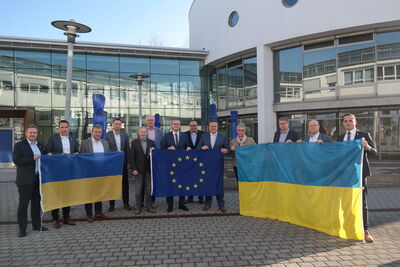 Bild vergrößern: Der Landkreis Vechta und die Kommunen zeigen sich solidarisch mit den Menschen aus der Ukraine..